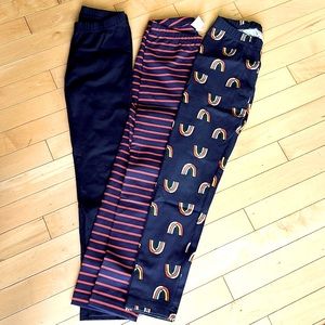 Three Hanna Andersson navy leggings size 130 (8) Barely worn